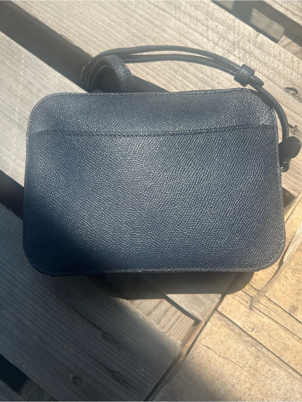 Coach Desert Moon & Stars Appliqué Camera Crossbody Black Pebbled Leather Rare - Picture 3 of 4